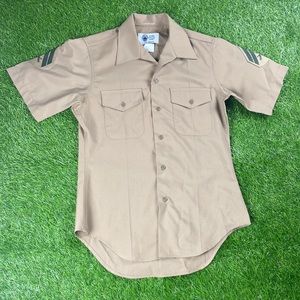 Man's Defense logistics agency uniform button down shirt size 14 1/2 Marines